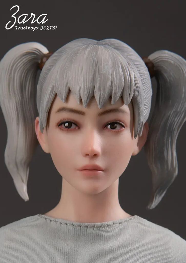 True1Toys - 1/6 Sport Girl ZARA - Gray Hair X Brown Hair Action Figure (Licensed)Statue 