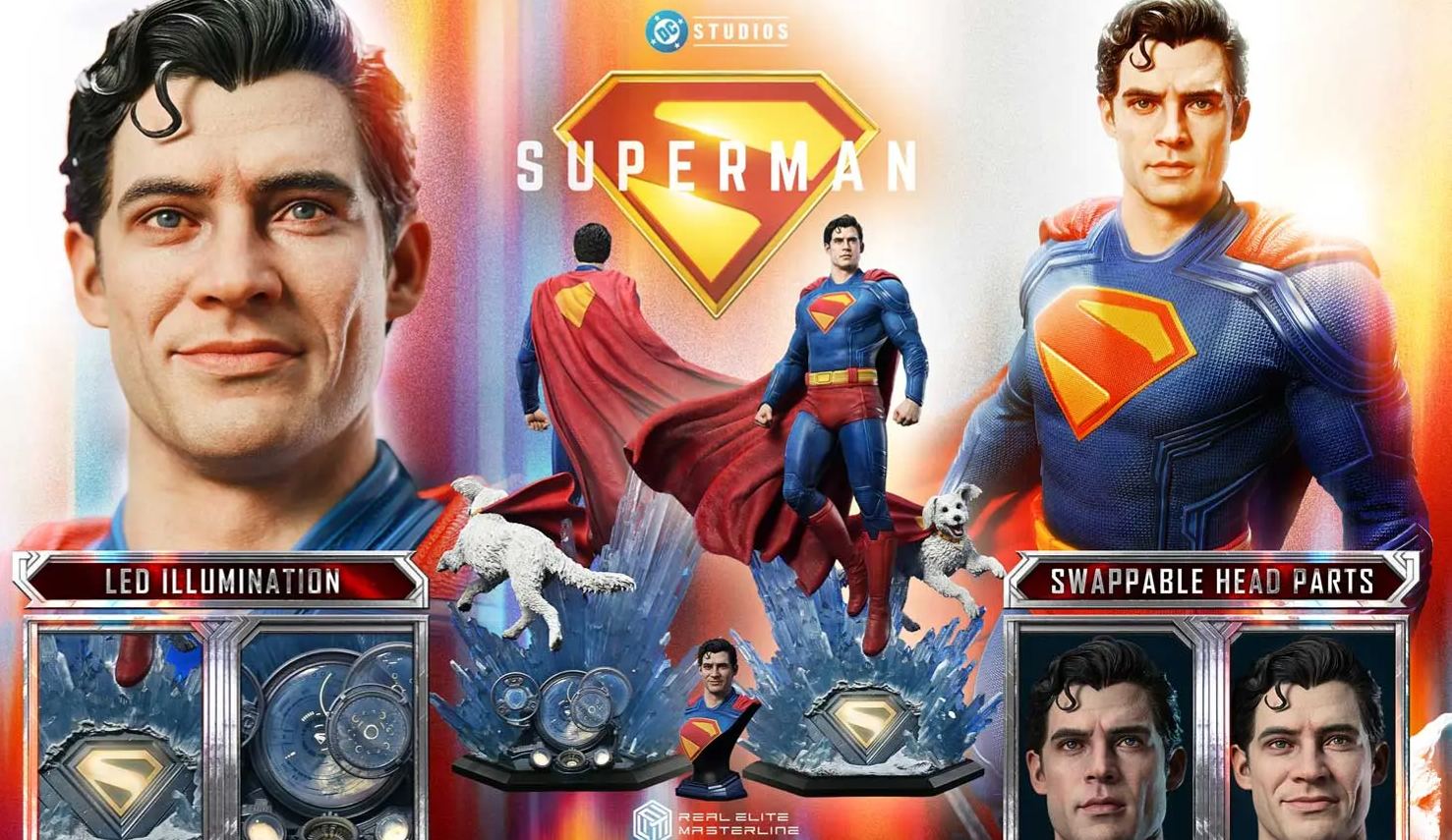 Prime 1 Studio - Real Elite Masterline Superman (2025 Film) Superman with Krypto REMDC-02 REMDC-02S (Licensed)Statue