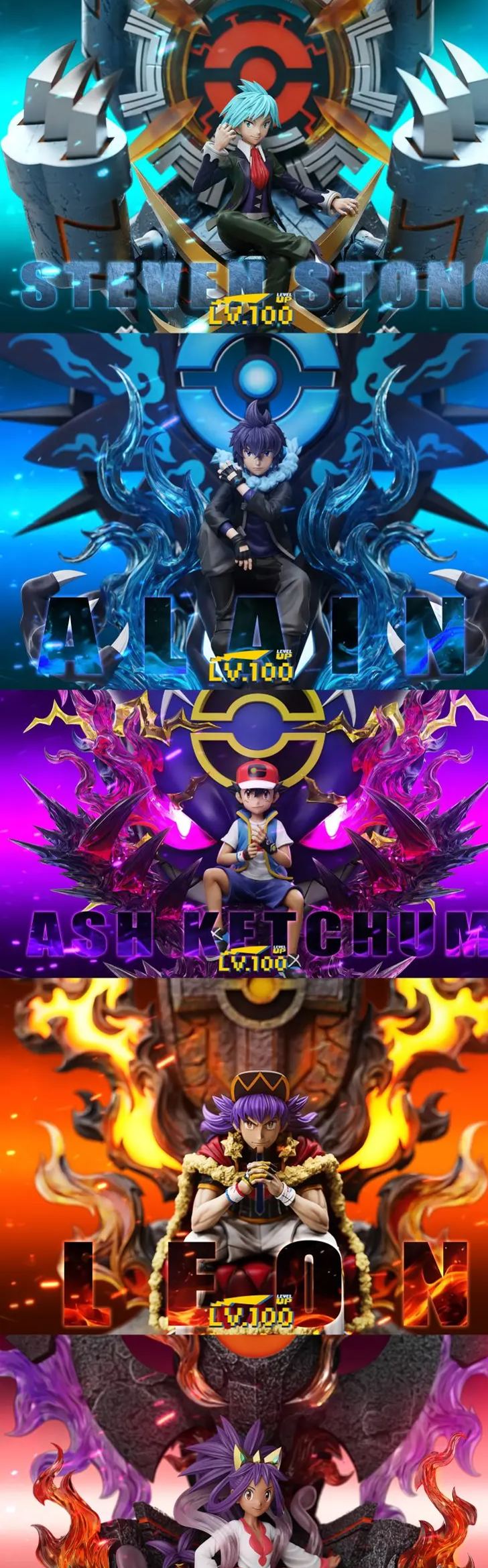 LV.100 Studio - Eight Master Throne Series 01 Leon Pokemon Statue