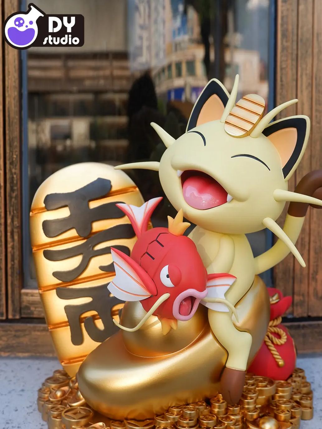 DY Studio - Fish-Eating Meowth Pokemon Statue 