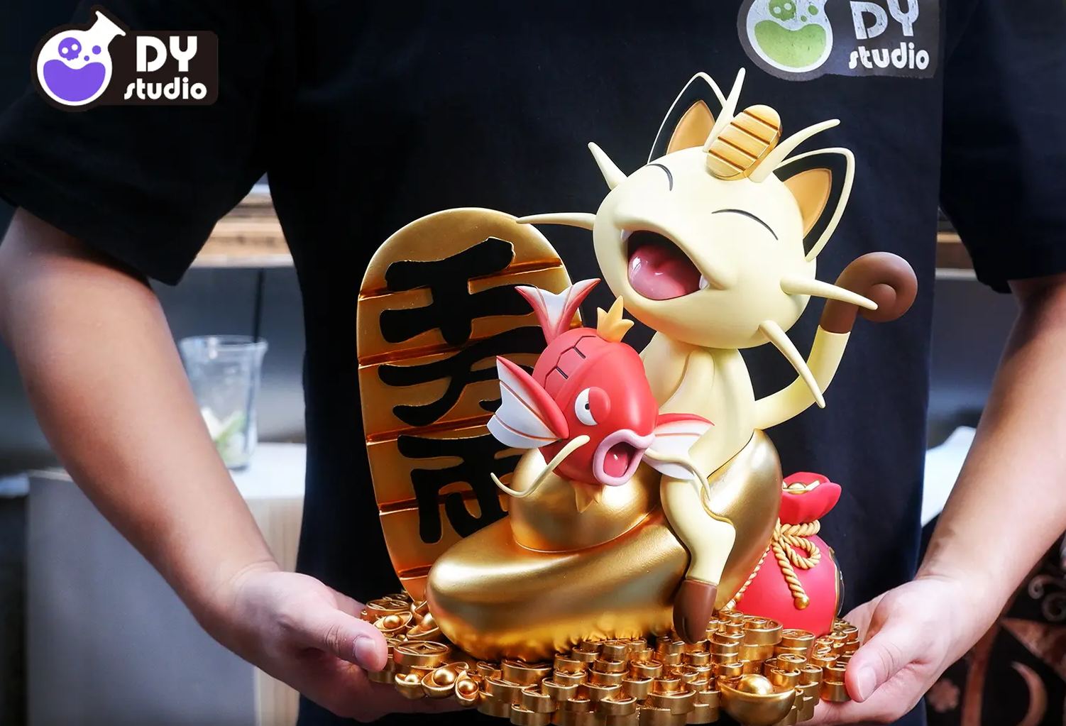 DY Studio - Fish-Eating Meowth Pokemon Statue 