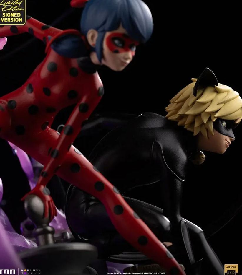 Iron Studio - Lady Bug and Cat Noir Miraculous 10th Anniversary Signed Edition - Deluxe Art Scale 1/10 Statue (Licensed)