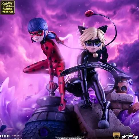 Iron Studio - Lady Bug and Cat Noir Miraculous 10th Anniversary Signed Edition - Deluxe Art Scale 1/10 Statue (Licensed)