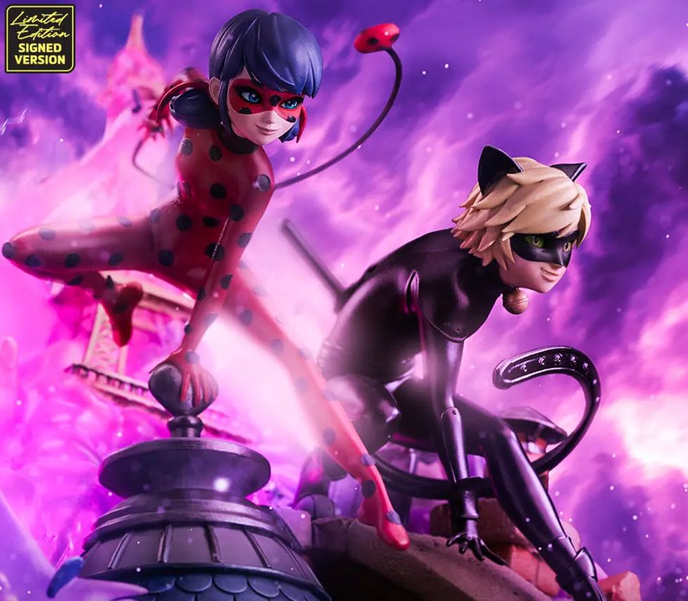 Iron Studio - Lady Bug and Cat Noir Miraculous 10th Anniversary Signed Edition - Deluxe Art Scale 1/10 Statue (Licensed)