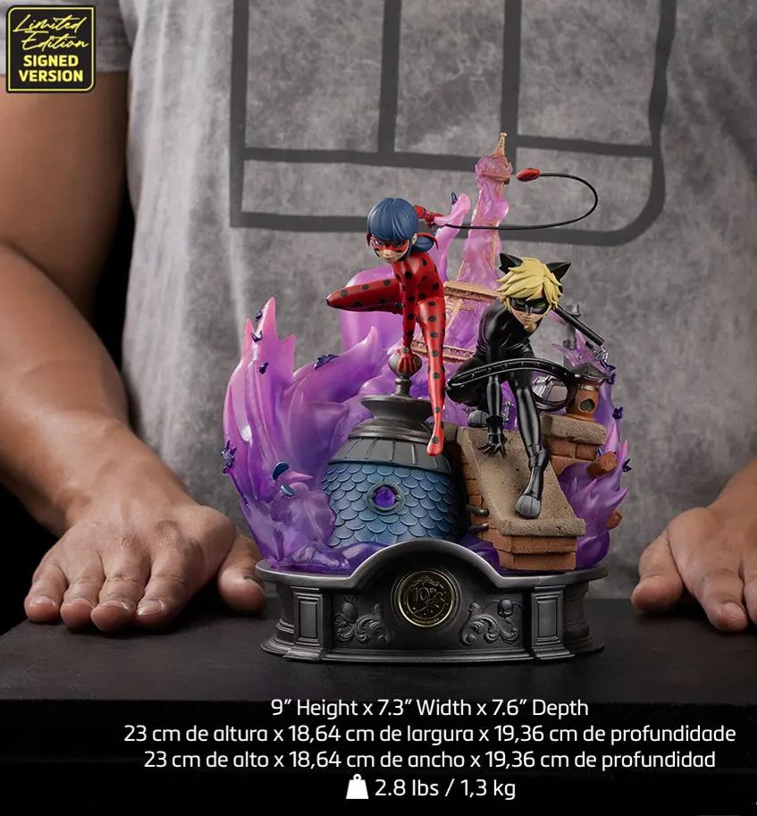 Iron Studio - Lady Bug and Cat Noir Miraculous 10th Anniversary Signed Edition - Deluxe Art Scale 1/10 Statue (Licensed)