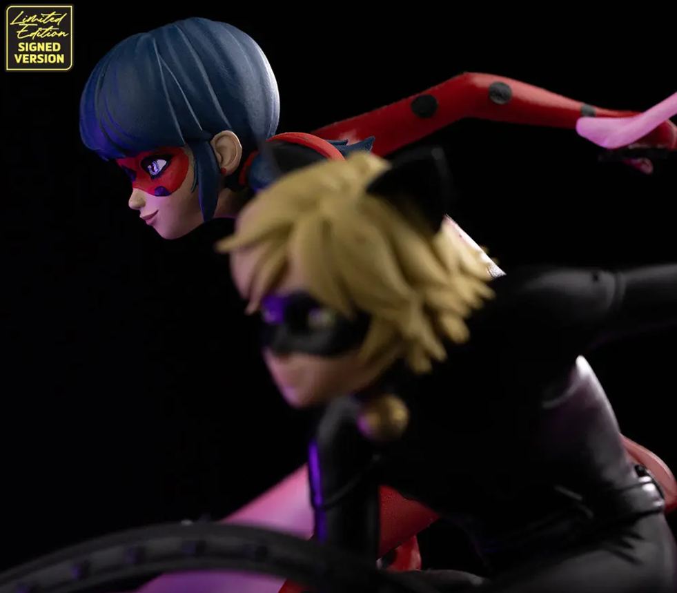 Iron Studio - Lady Bug and Cat Noir Miraculous 10th Anniversary Signed Edition - Deluxe Art Scale 1/10 Statue (Licensed)
