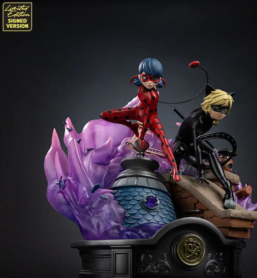 Iron Studio - Lady Bug and Cat Noir Miraculous 10th Anniversary Signed Edition - Deluxe Art Scale 1/10 Statue (Licensed)