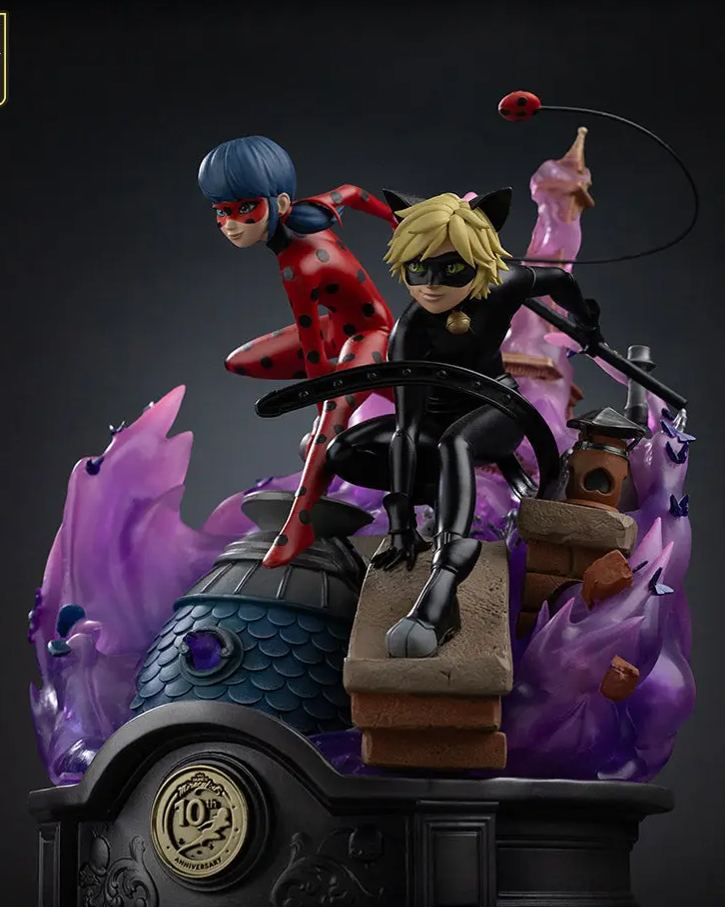 Iron Studio - Lady Bug and Cat Noir Miraculous 10th Anniversary Signed Edition - Deluxe Art Scale 1/10 Statue (Licensed)