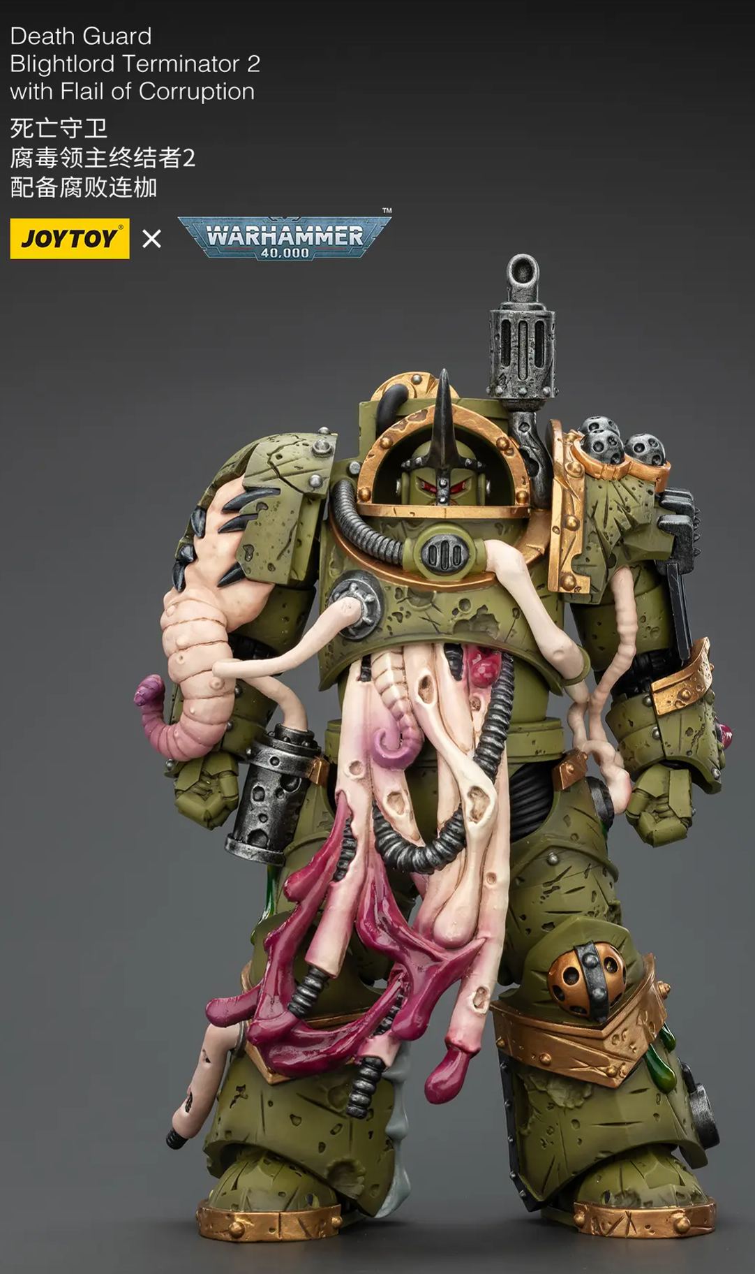 JOYTOY - Warhammer 40K 1/18 Death Guard Blightlord Terminator Squad X Plague Marine lcon bearer JT02861 JT02878 JT02885 JT02915 (Licensed)Statue 