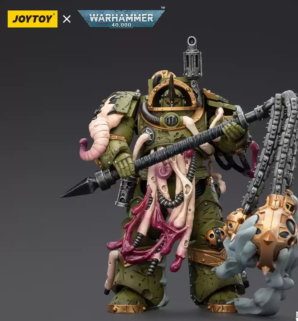 JOYTOY - Warhammer 40K 1/18 Death Guard Blightlord Terminator Squad X Plague Marine lcon bearer JT02861 JT02878 JT02885 JT02915 (Licensed)Statue 