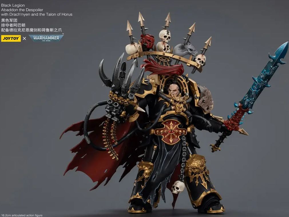 JOYTOY - 1/18 Black Legion Abaddon the Despoiler with Drach'nyen and the Talon of Horus JT02922 (Licensed) Statue