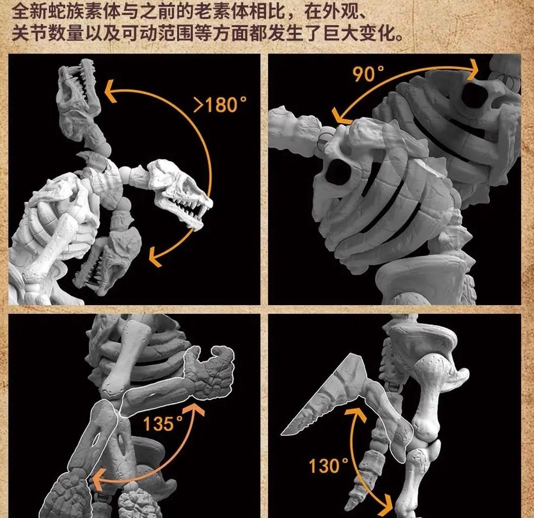 YOTOTOY - Skeletal Snake-Man Set Licensed Statue 