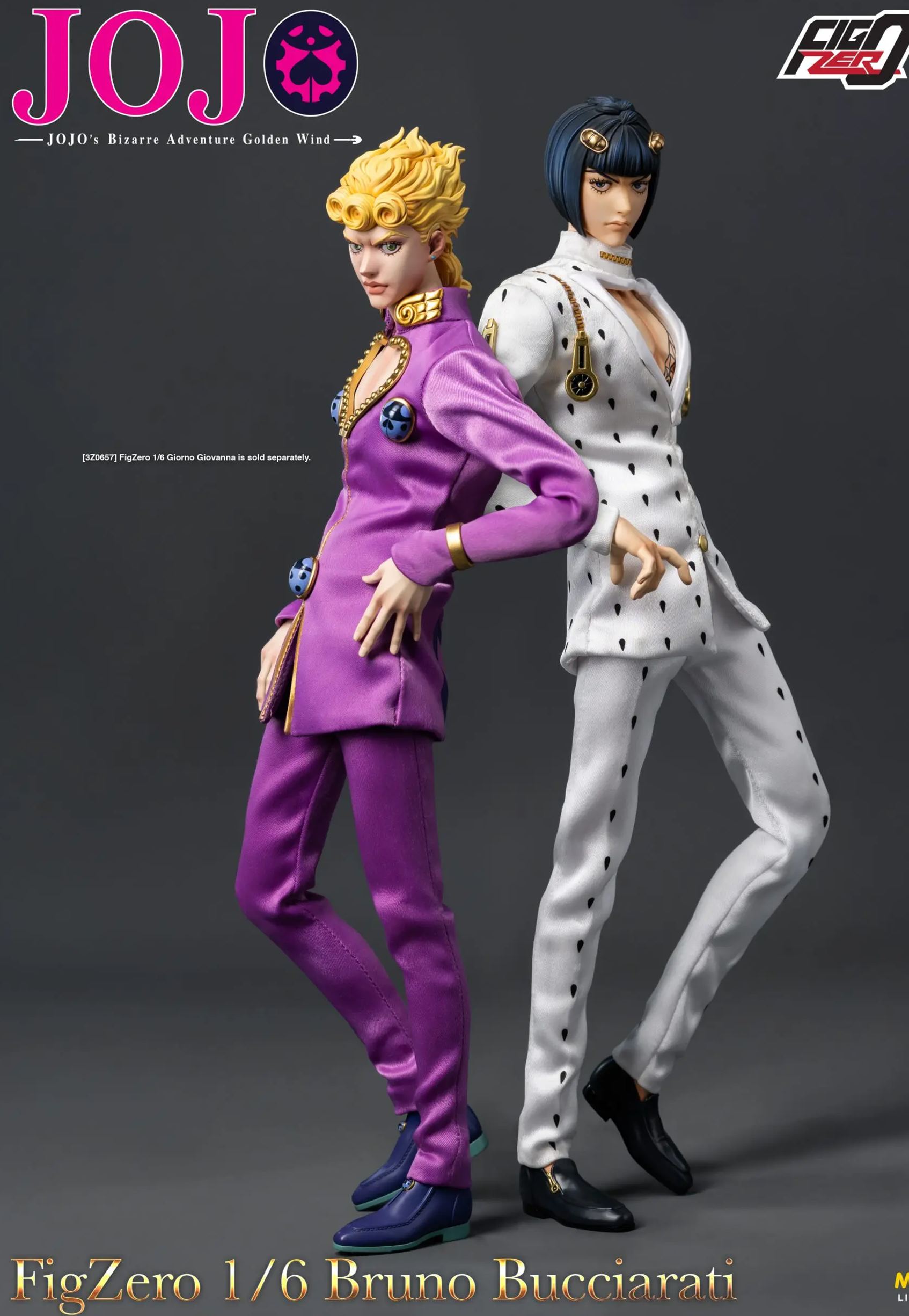 Threezero - JOJO’s Bizarre Adventure Golden Wind FigZero 1/6 Bruno Bucciarati 3Z06590M0 Licensed Statue