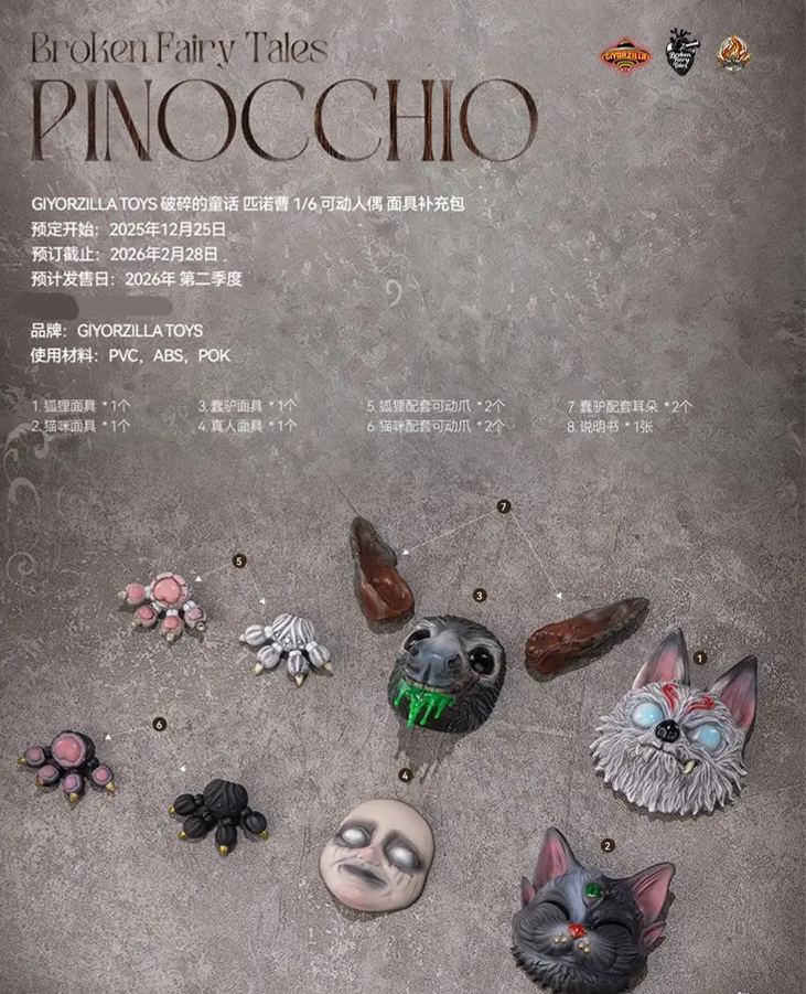GIYORZILLA TOYS - 1/6 A001 Shattered Fairy Tale: Pinocchio Action Figure Licensed 
