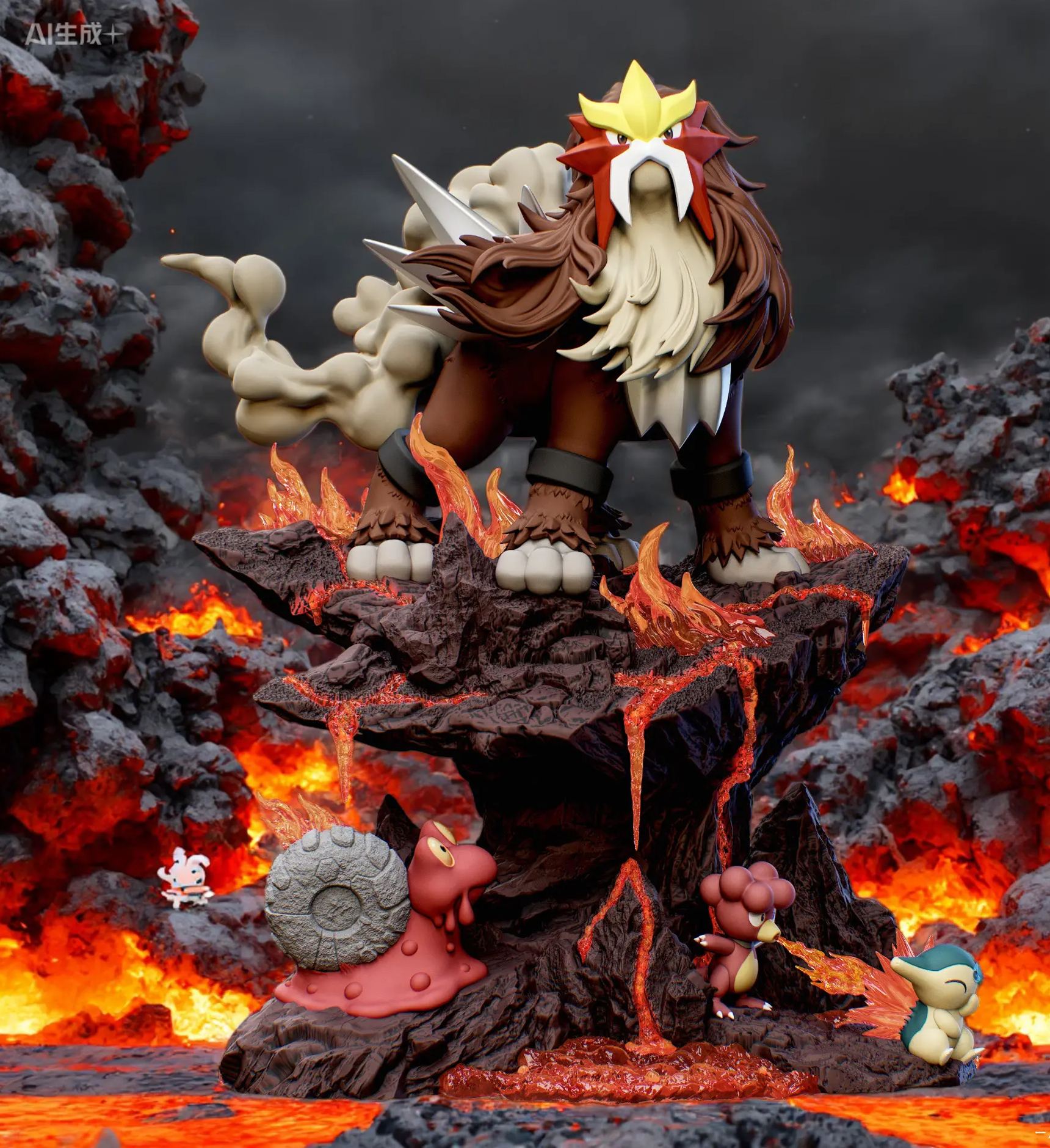 Smile Studio - Entei 3st series of the Ecology gk series Pokemon Statue 
