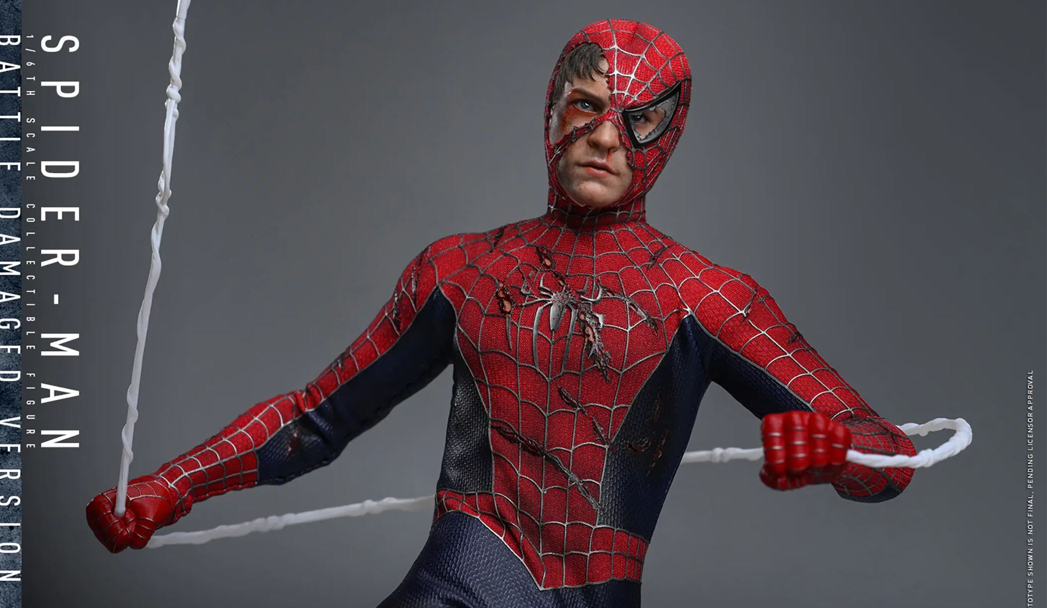 Hottoys - 1/6 Spider-Man Tobey Maguire Battle Damaged Version Action Figure MMS859 Licensed
