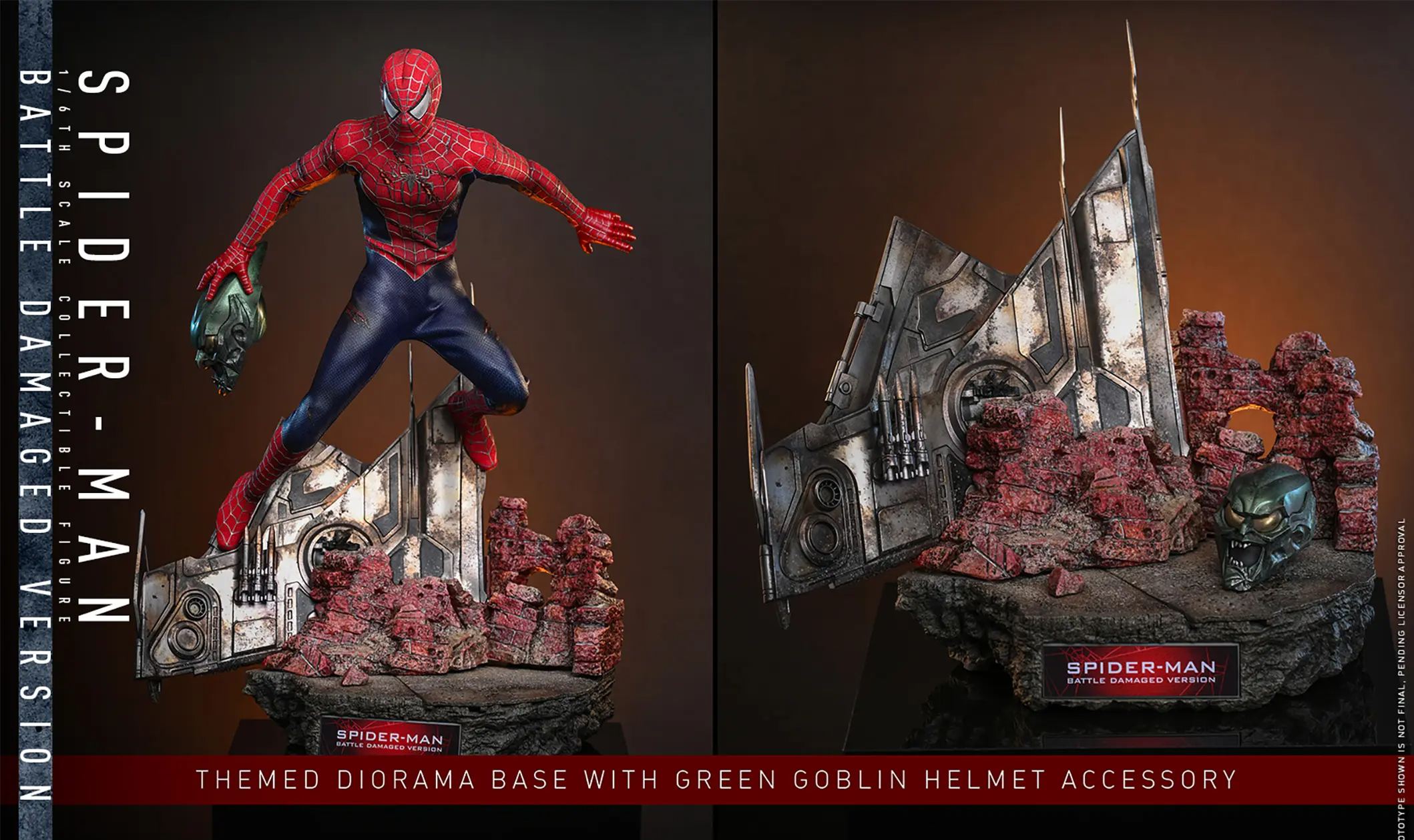Hottoys - 1/6 Spider-Man Tobey Maguire Battle Damaged Version Action Figure MMS859 Licensed