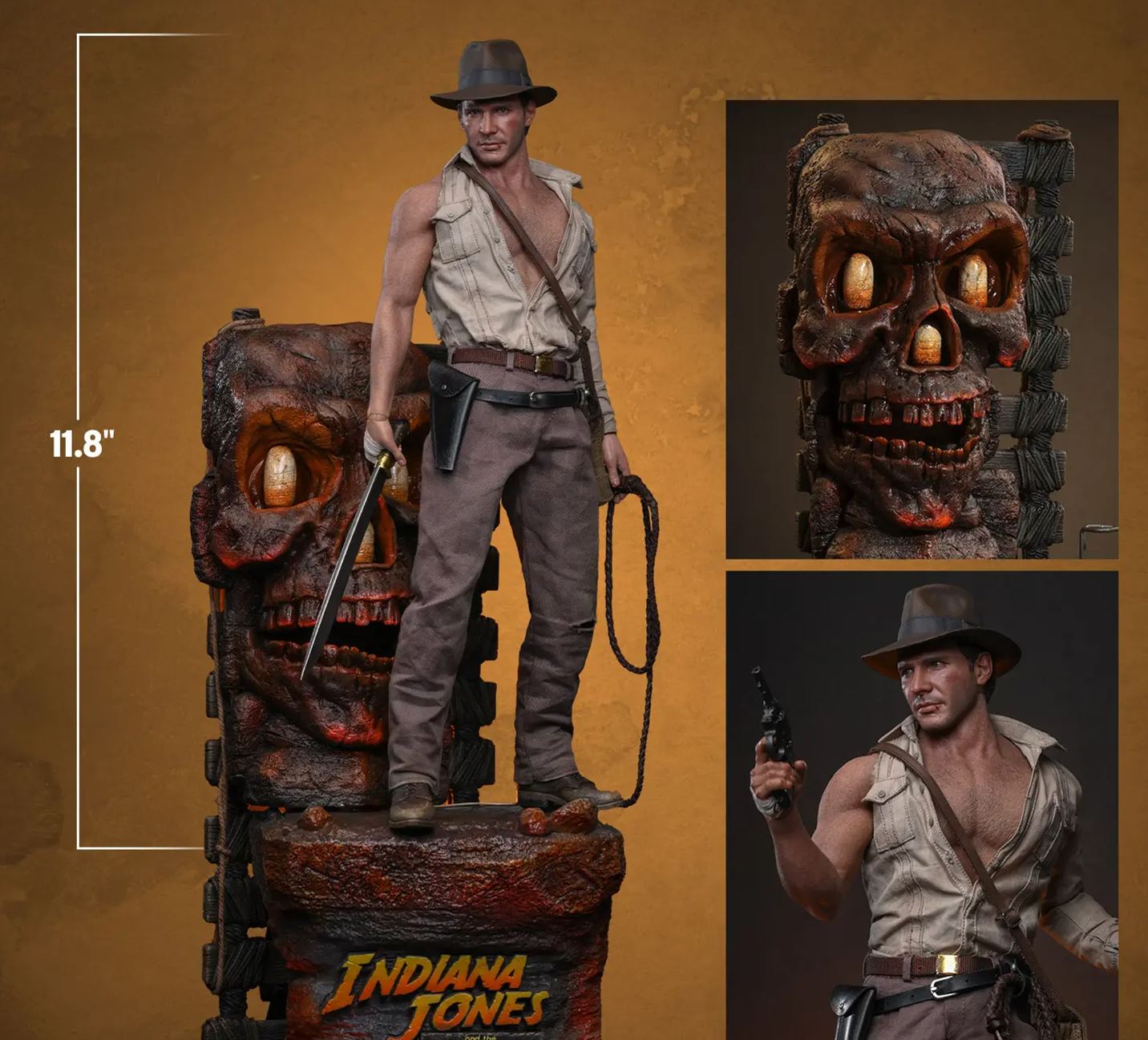 Hottoys - 1/6 Indiana Jones and the Temple of Doom Dr. Henry Jones MMS860 MMS861 Licensed Statue
