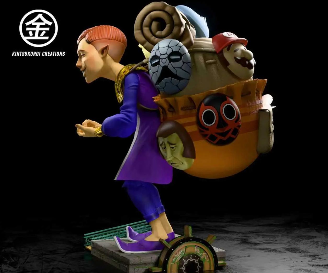 Kintsukuroi Creations Studio - Happy X Angry Mask Salesman The Legend of Zelda Statue
