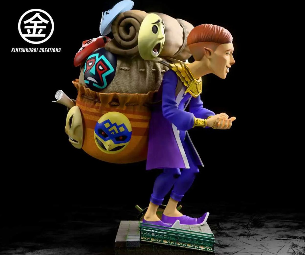 Kintsukuroi Creations Studio - Happy X Angry Mask Salesman The Legend of Zelda Statue
