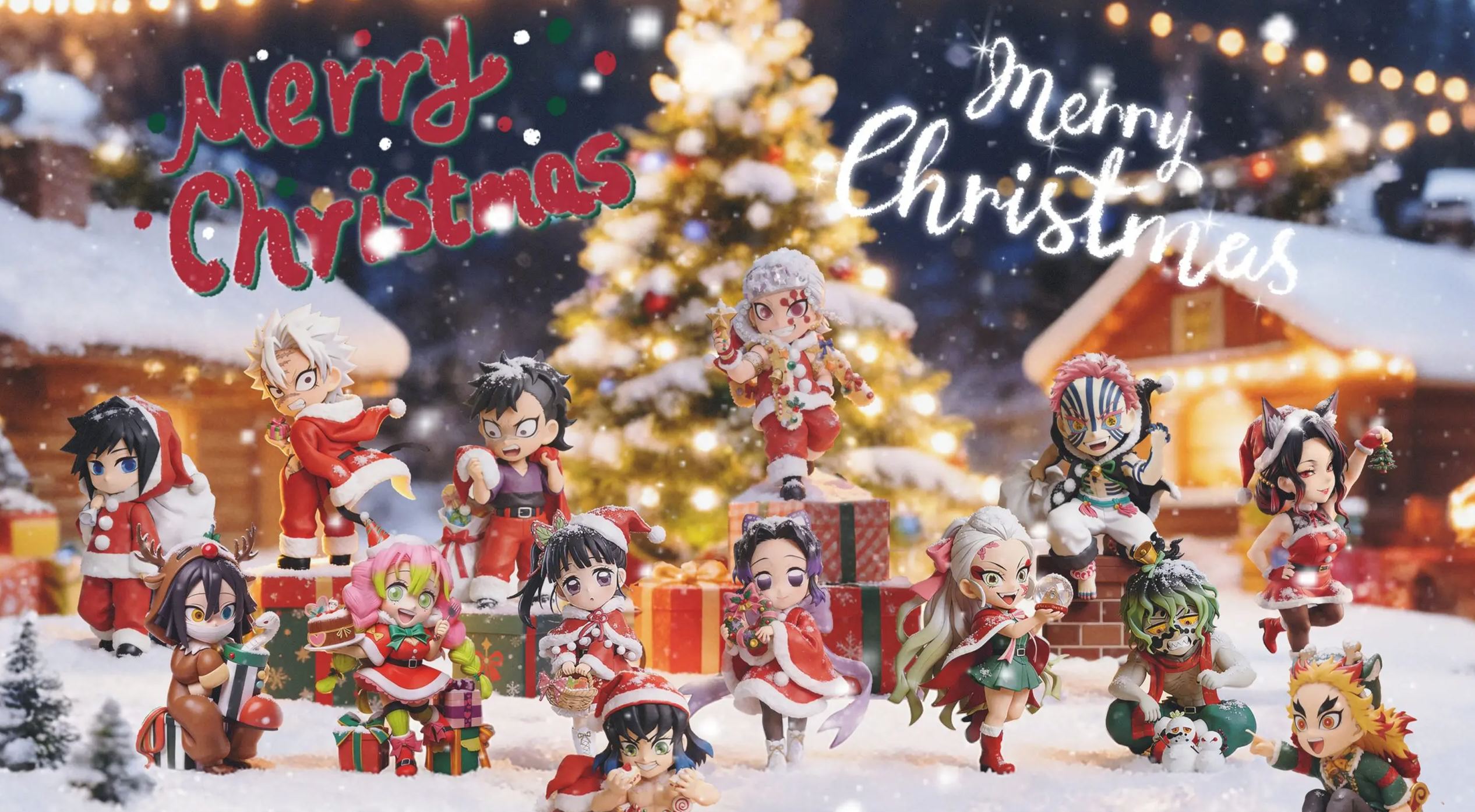 PomPon Studio - Muzan Kibutsuji X Akaza Christmas Series Demon Slayer Statue