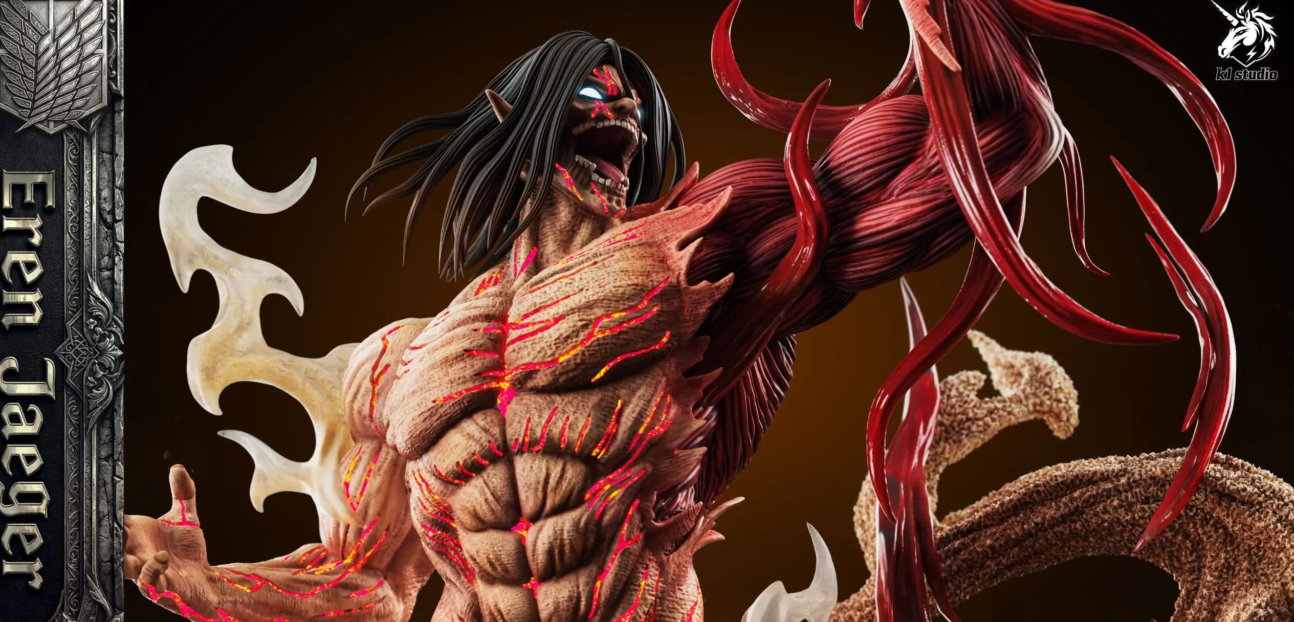 K1 Studio - Roaring Eren Jaeger Attack on Titan Statue 