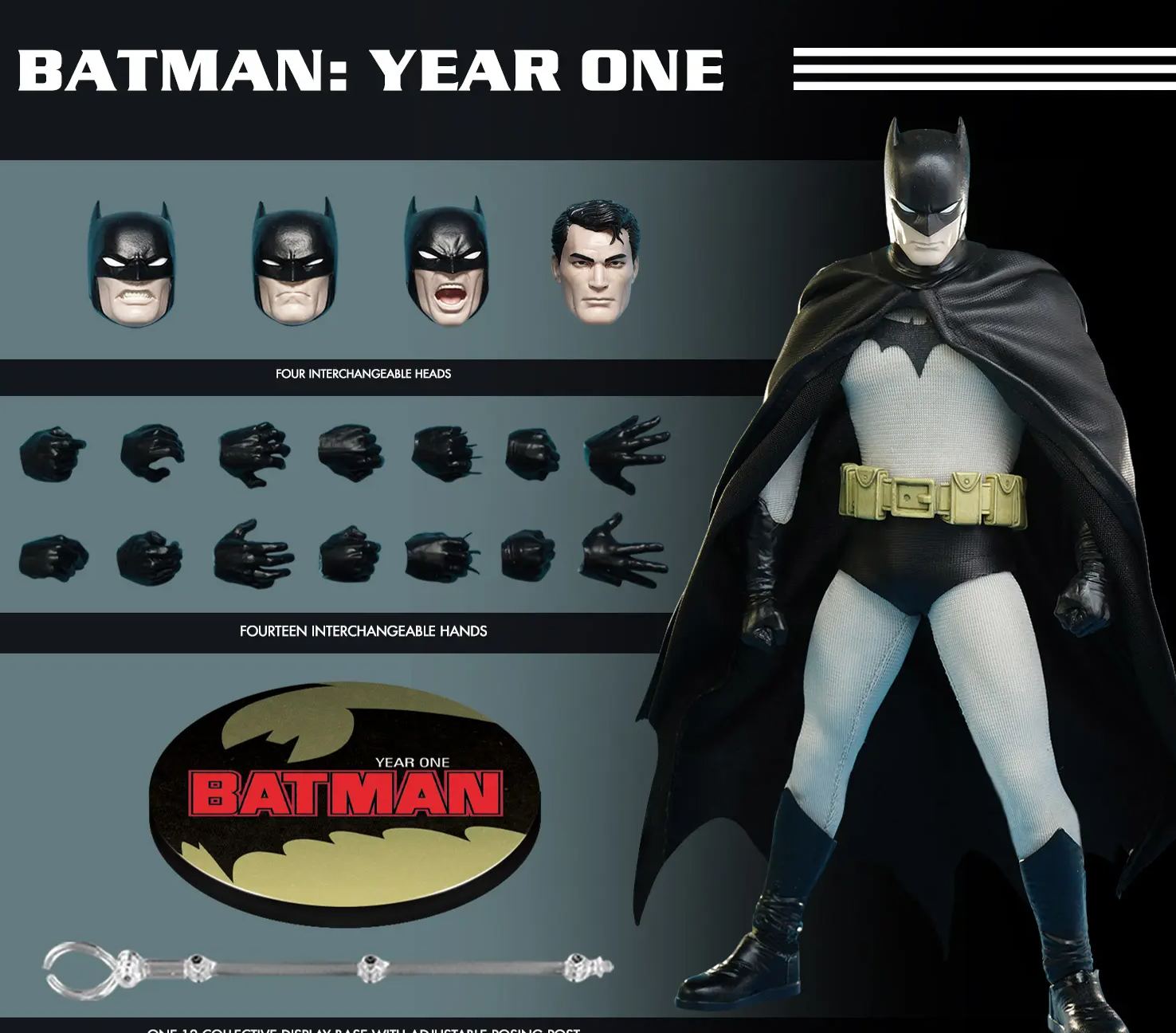 Mezco Studio - ONE:12 Collective / DC Comics: Batman 1/12 Action Figure BATMAN YEAR ONE ver Licensed