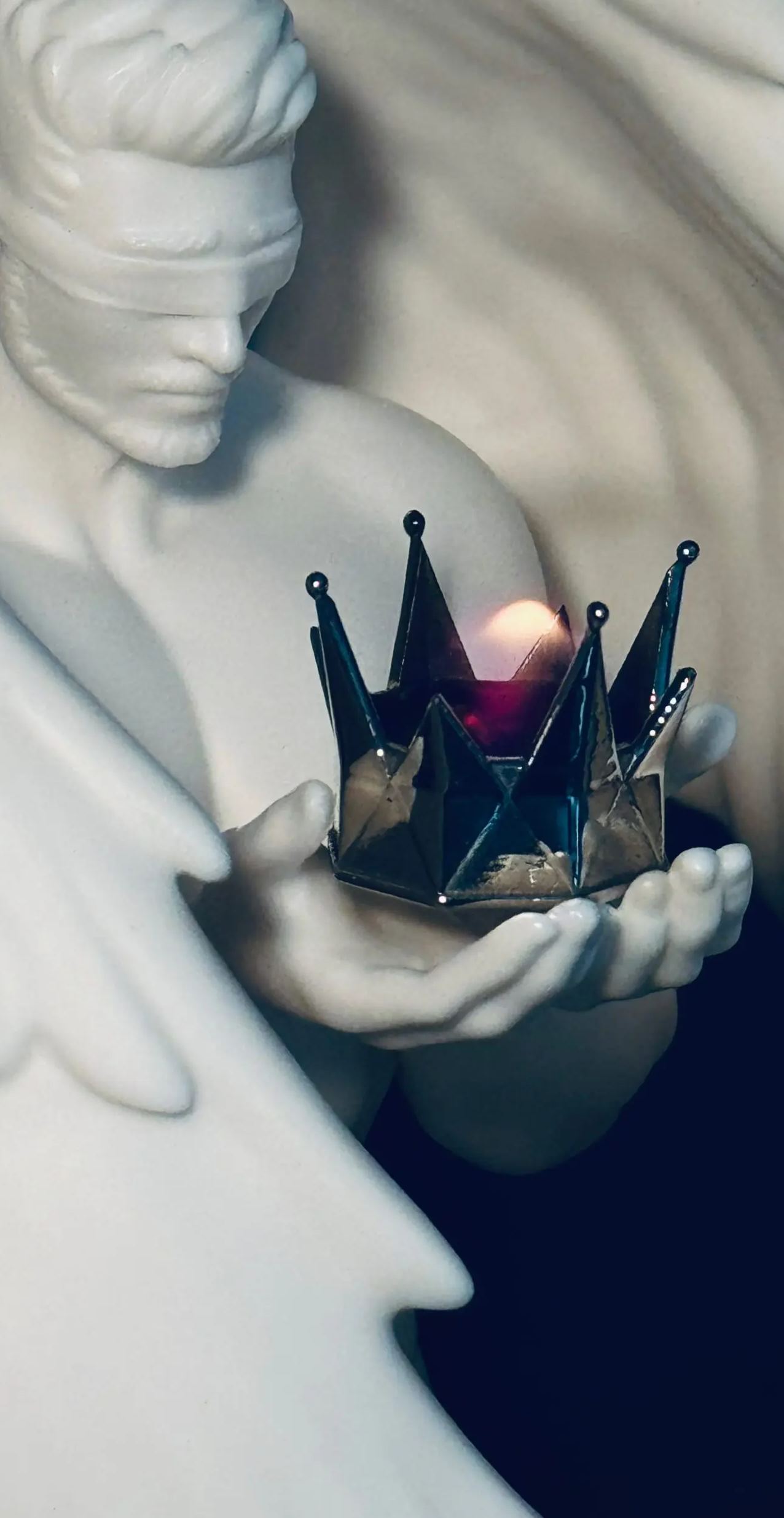 CHOC STUDIO - HOPE PORCELAIN CARVED CANDLE HOLDER SET Licensed Statue