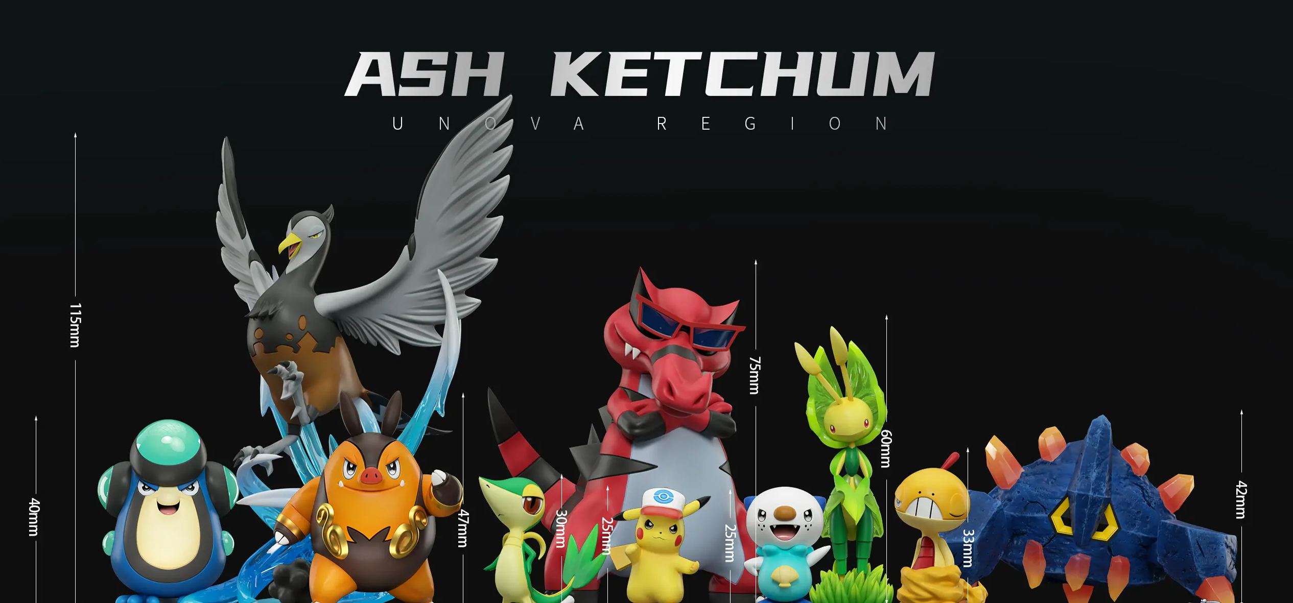 Wonder Studio - Ash Ketchum Team #05 Unova Region Pokemon Statue