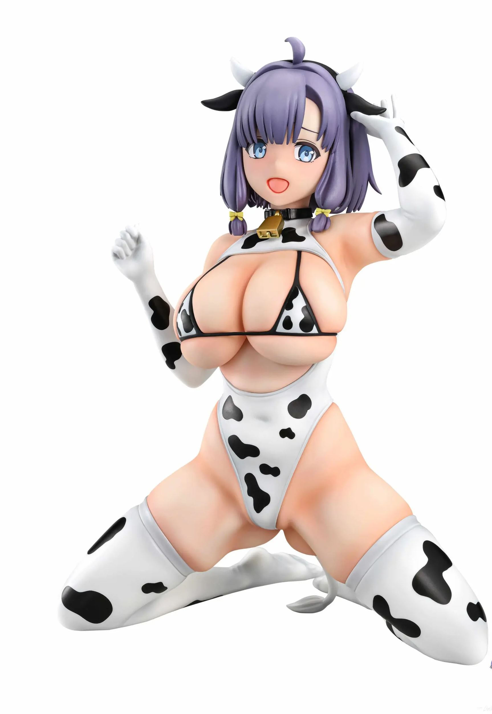 Q-six - Nukitashi THE ANIMATION Misaki Hotori Cow Pattern Costume 1/5 Complete Figure Licensed Statue