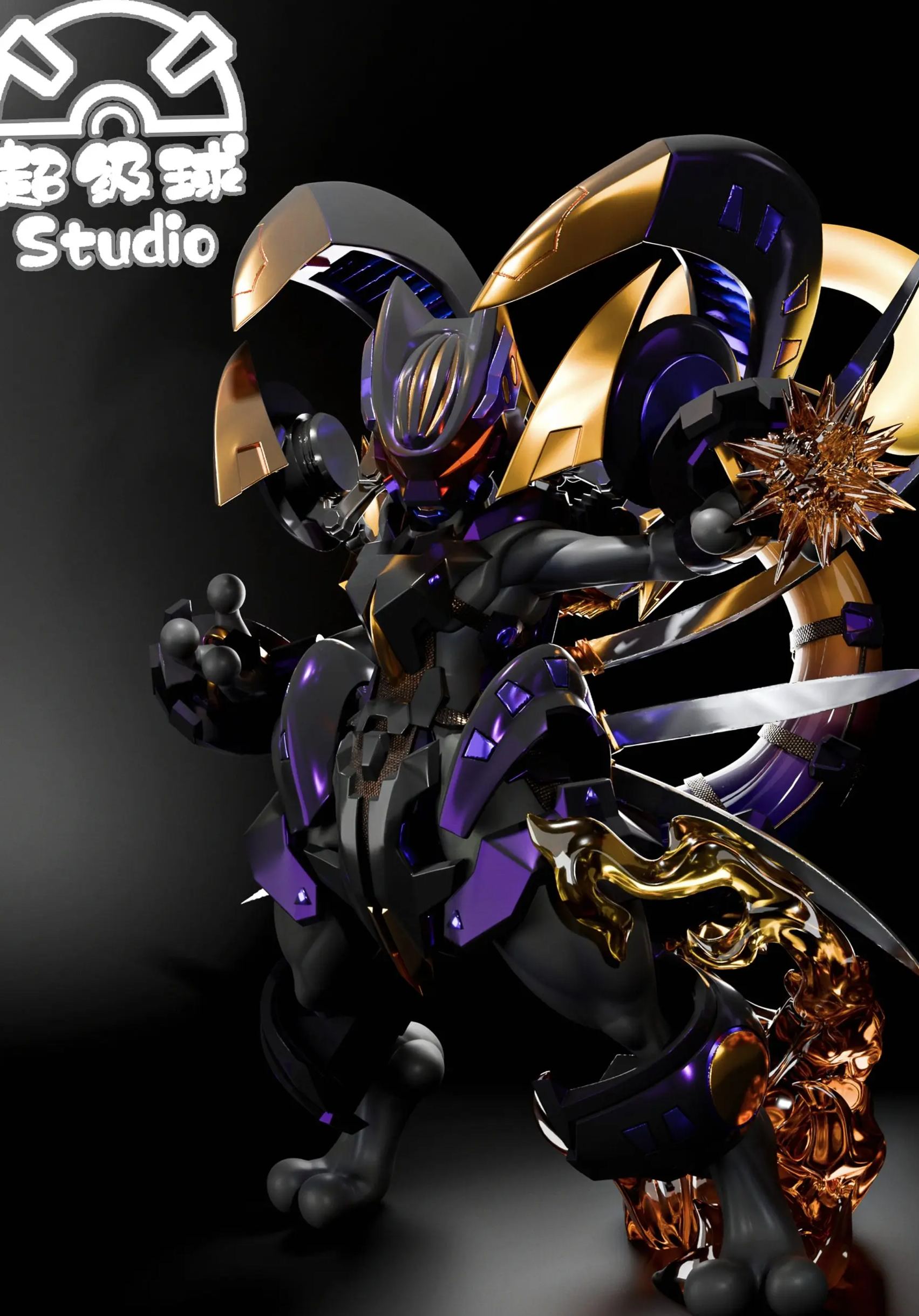 Chao Ji Qiu Studio - Armored Mewtwo Pokemon Statue