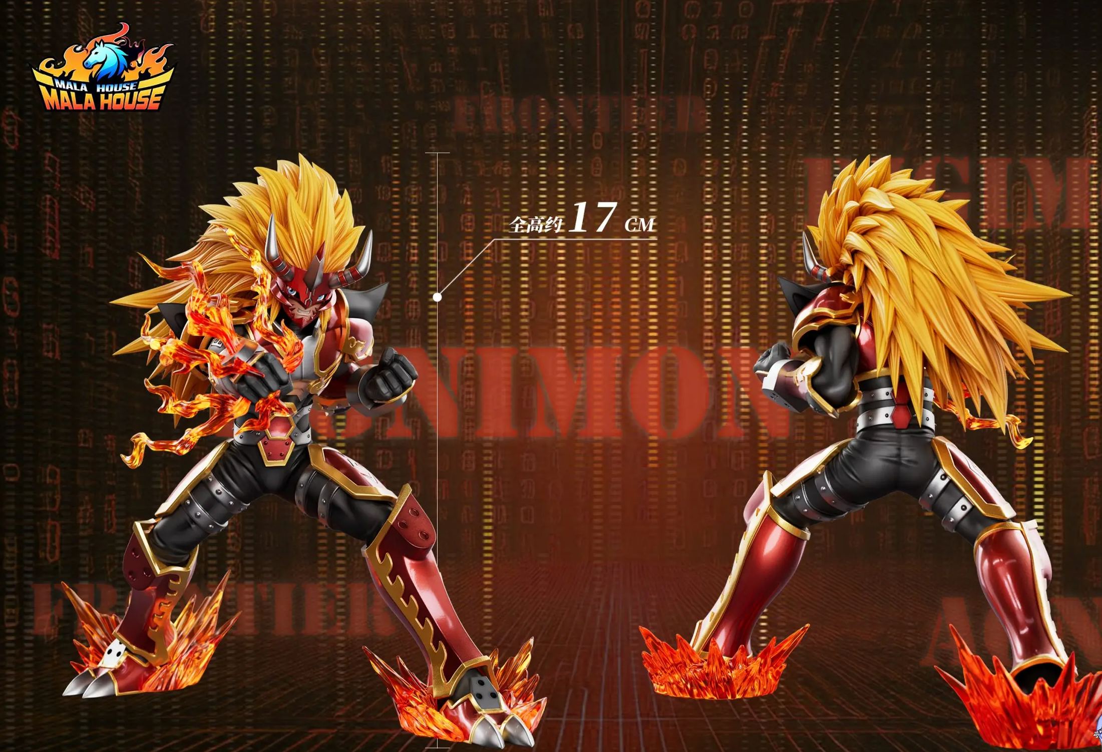 T1 Studio X MALA House Studio - Agnimon X Wolfmon X Chackmon Digimon Statue