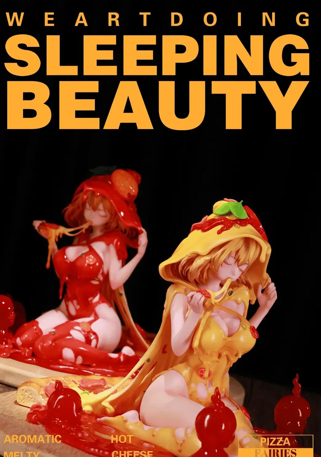 WeArtDoing Studio - Sleeping Beauty Pizza Fairies-Cheese Supreme X Classic Tomato Figure Licensed Statue 