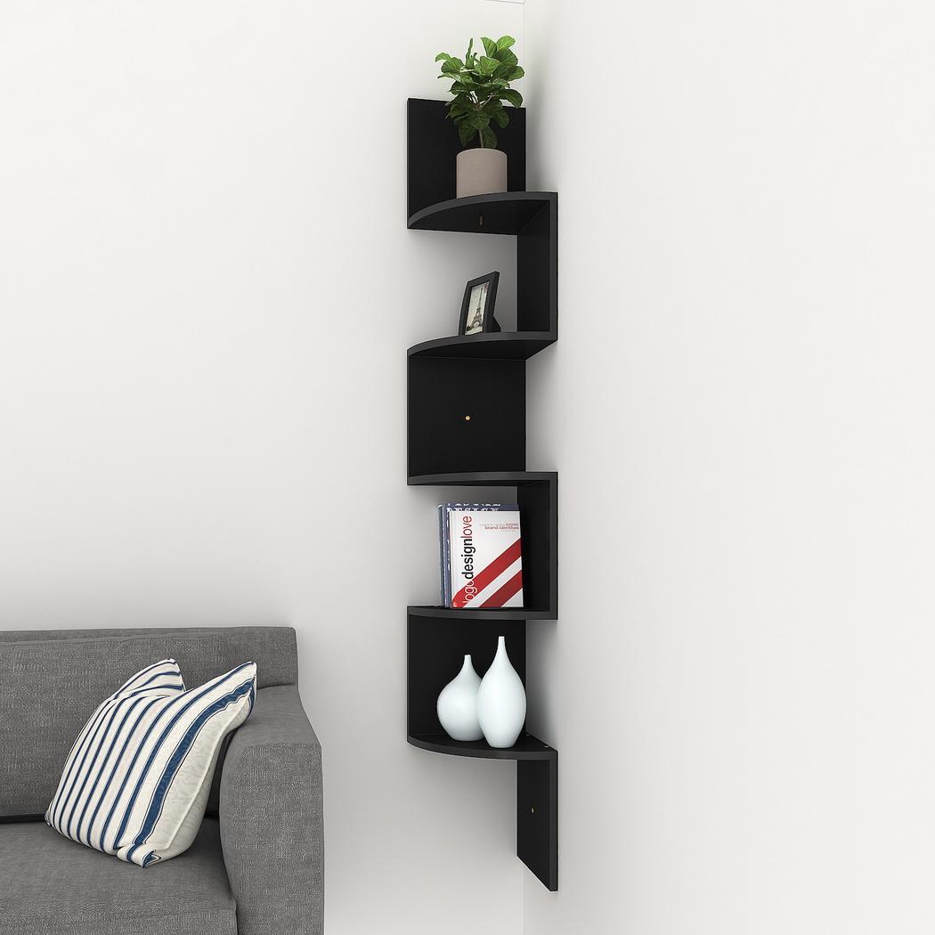 Modern 5 Tier Corner Floating Shelves Wall Mount Home Decor Display Shelf