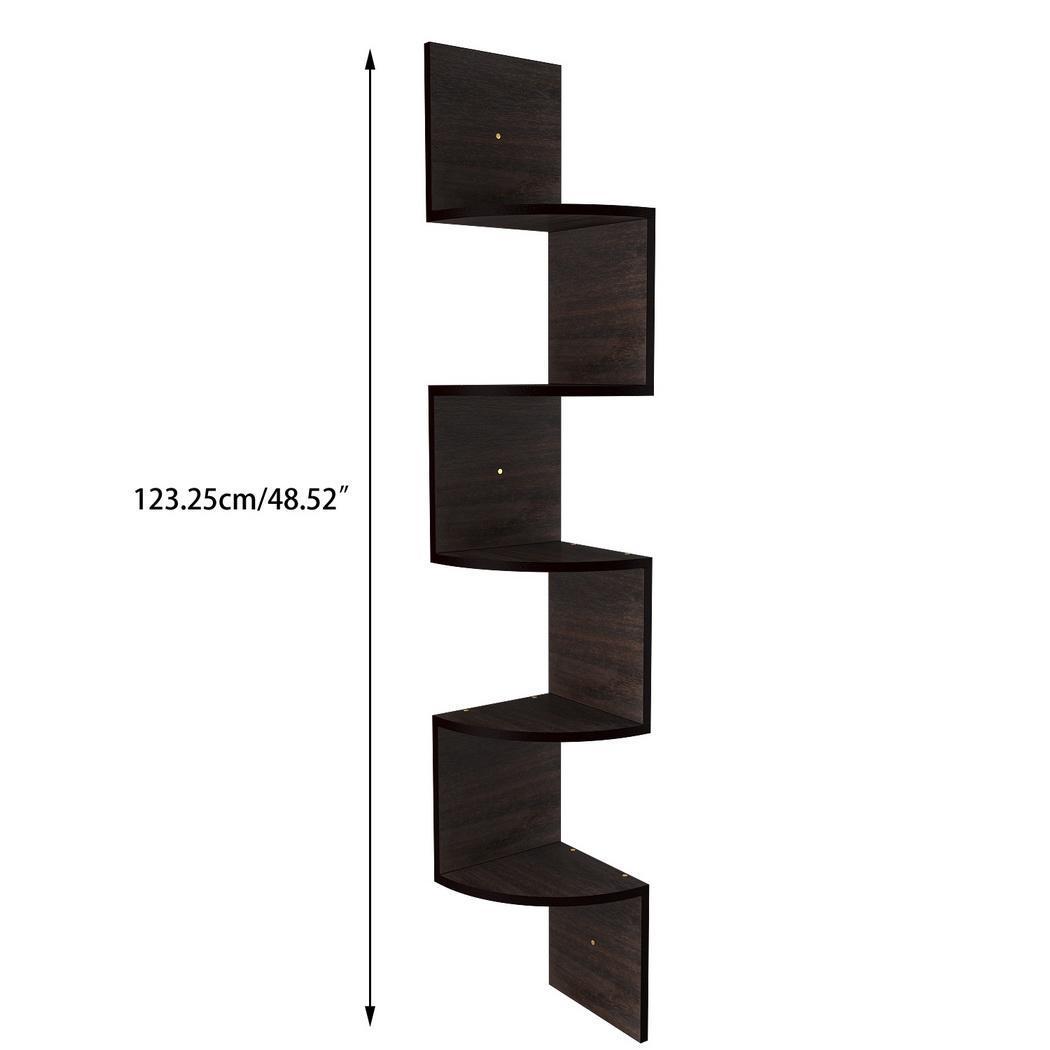 Modern 5 Tier Corner Floating Shelves Wall Mount Home Decor Display Shelf