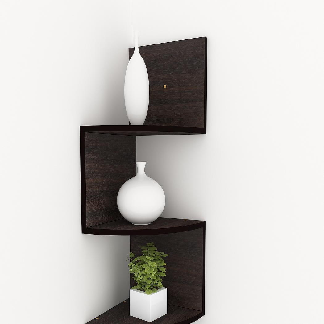 Modern 5 Tier Corner Floating Shelves Wall Mount Home Decor Display Shelf