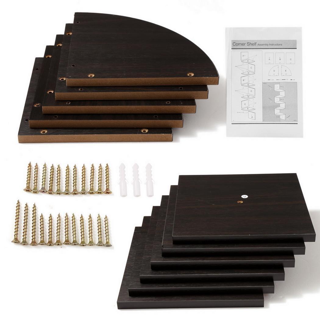 Modern 5 Tier Corner Floating Shelves Wall Mount Home Decor Display Shelf