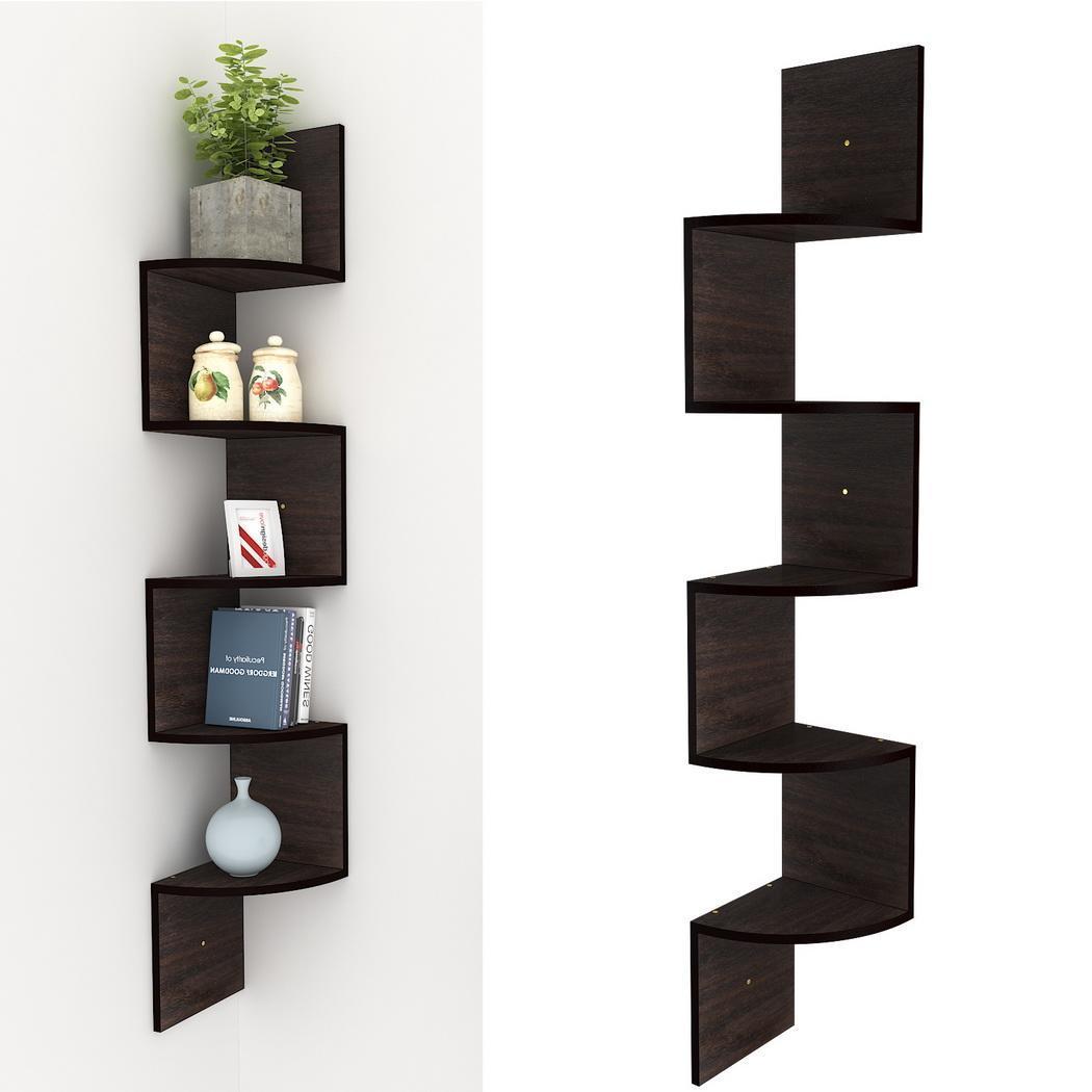 Modern 5 Tier Corner Floating Shelves Wall Mount Home Decor Display Shelf