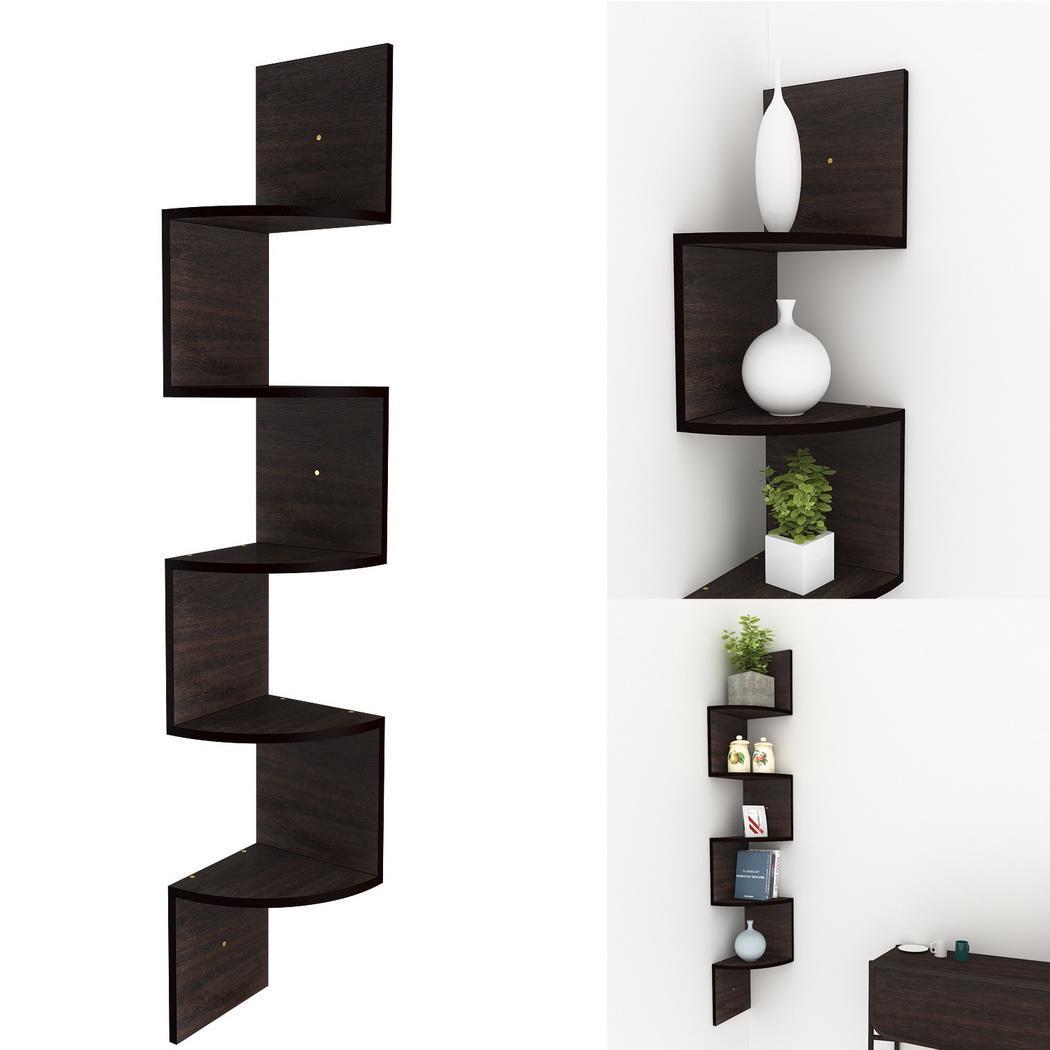 Modern 5 Tier Corner Floating Shelves Wall Mount Home Decor Display Shelf