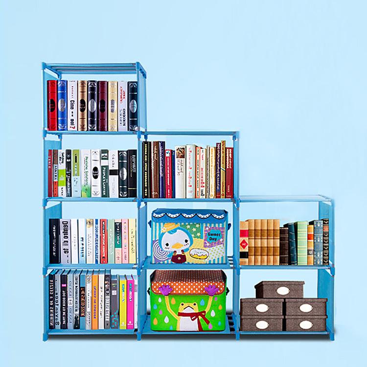 Home Furniture Adjustable Bookcase Storage Bookshelf with 9 Book Shelves