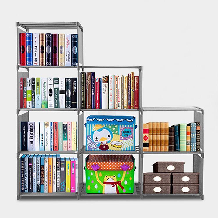 Home Furniture Adjustable Bookcase Storage Bookshelf with 9 Book Shelves