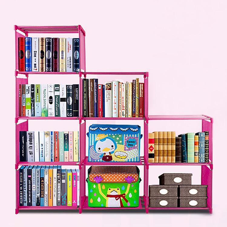 Home Furniture Adjustable Bookcase Storage Bookshelf with 9 Book Shelves