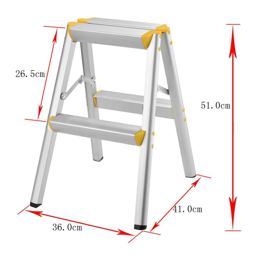 Portable Step Two Double-sided Aluminum Folding Household Ladder