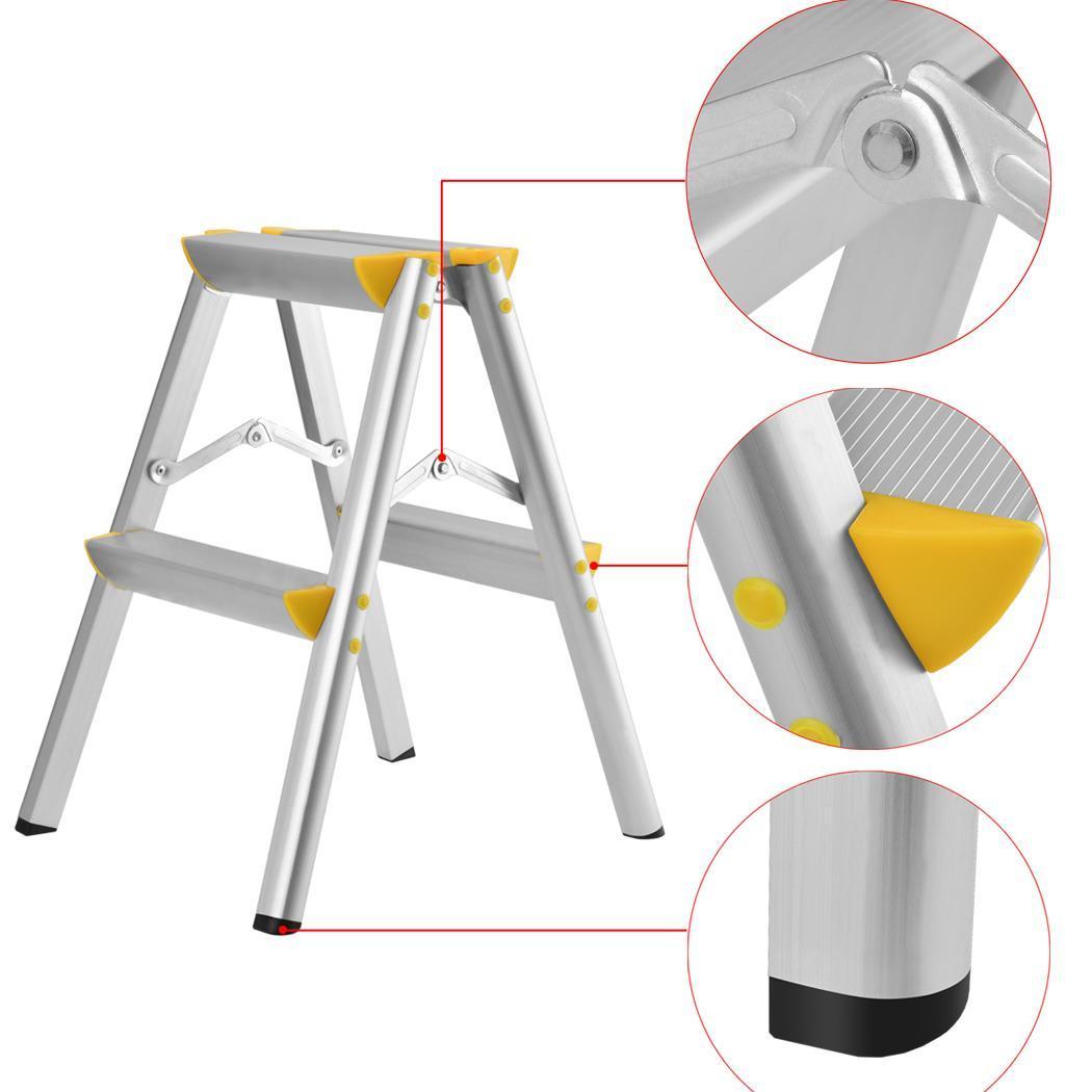 Portable Step Two Double-sided Aluminum Folding Household Ladder