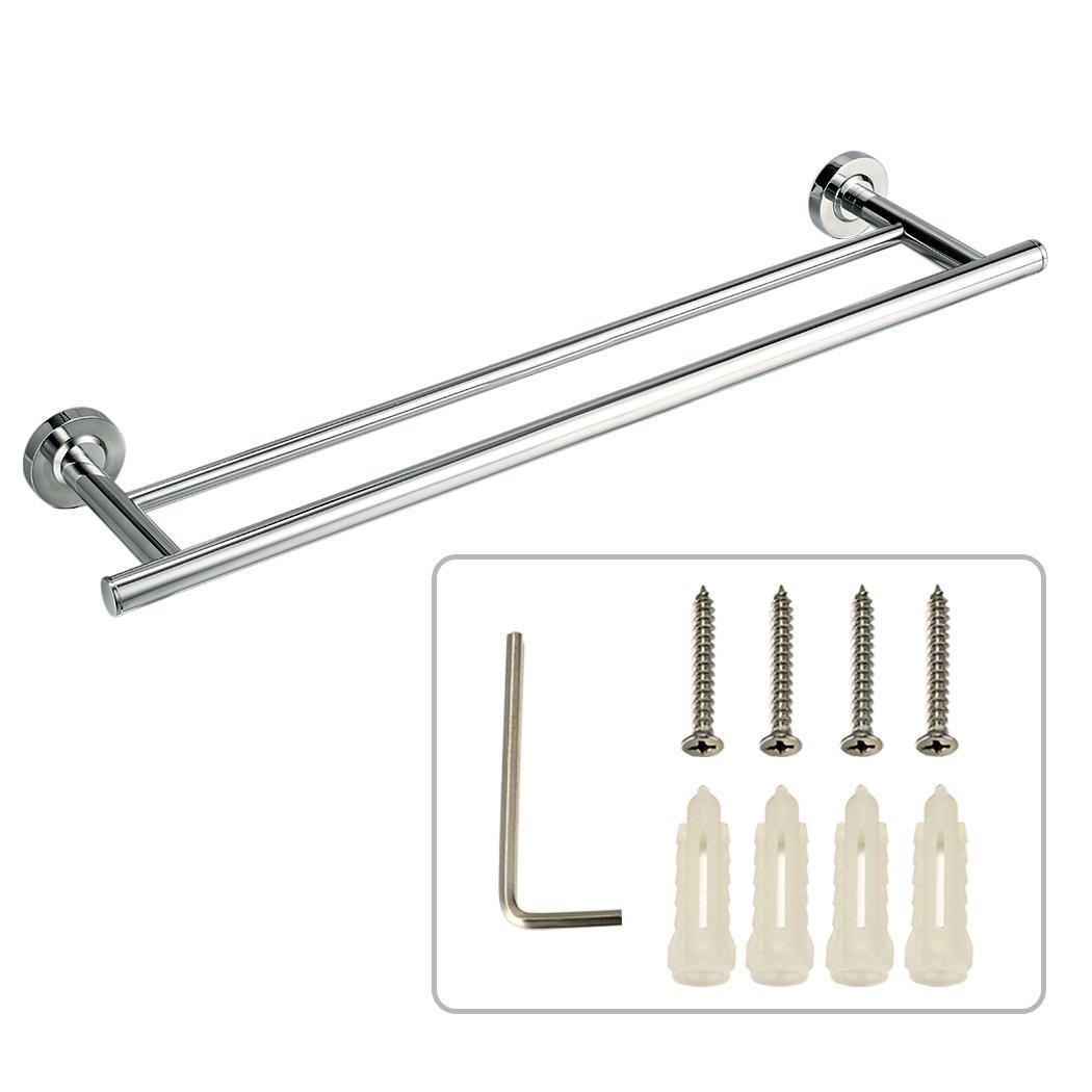 Stainless Steel Wall Mounted Bathroom Towel Rail Holder Storage Rack Shelf Bar