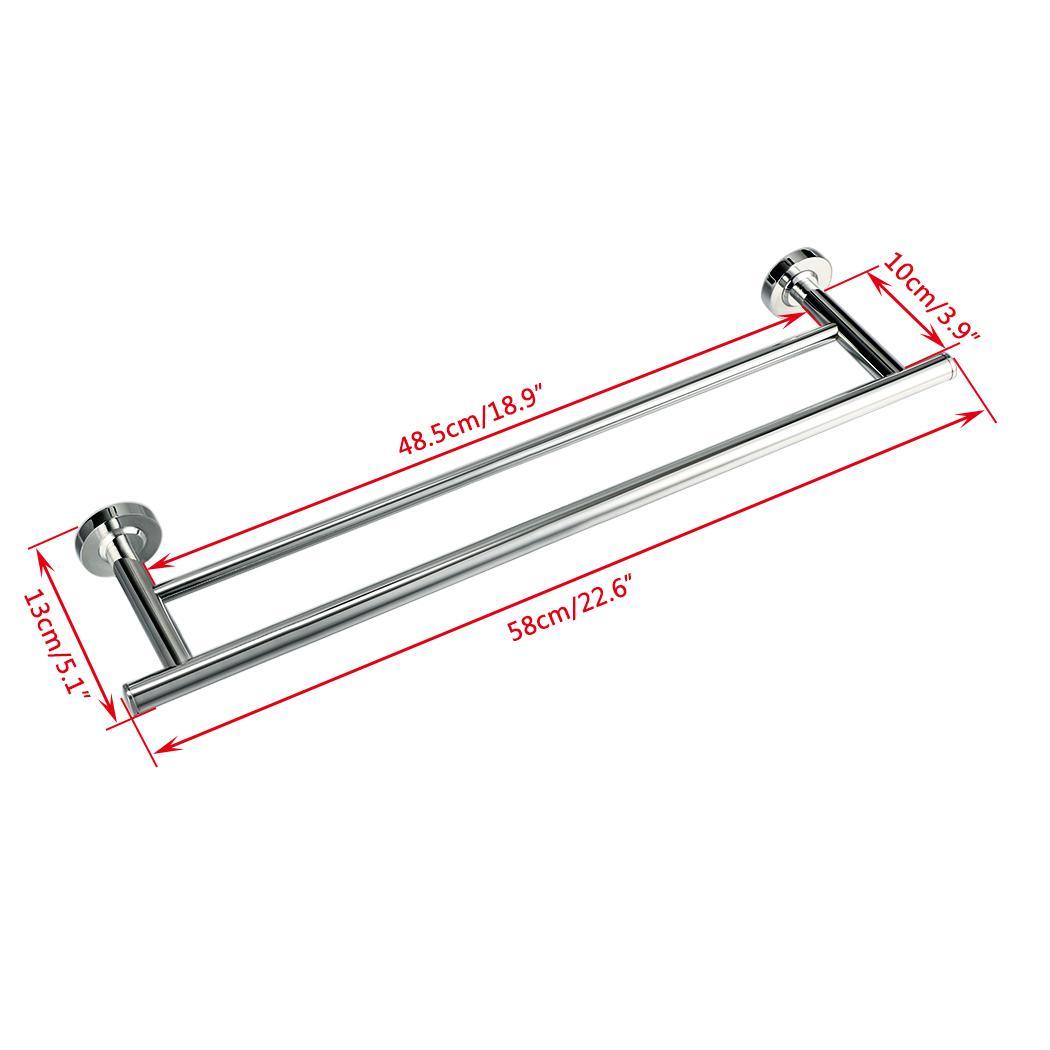 Stainless Steel Wall Mounted Bathroom Towel Rail Holder Storage Rack Shelf Bar