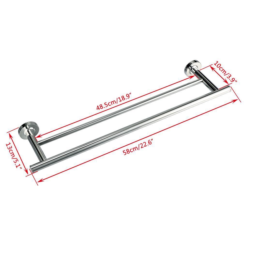 Stainless Steel Wall Mounted Bathroom Towel Rail Holder Storage Rack Shelf Bar