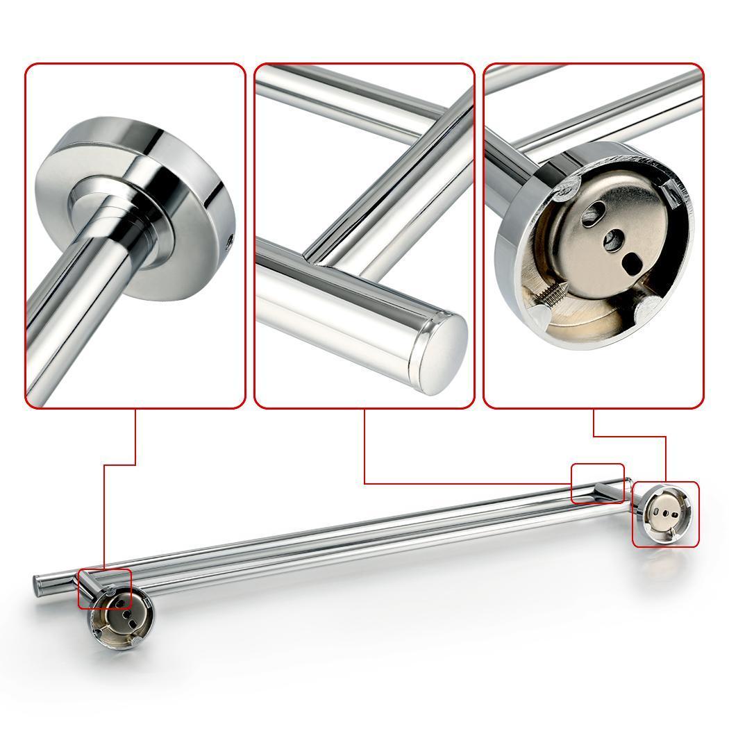Stainless Steel Wall Mounted Bathroom Towel Rail Holder Storage Rack Shelf Bar