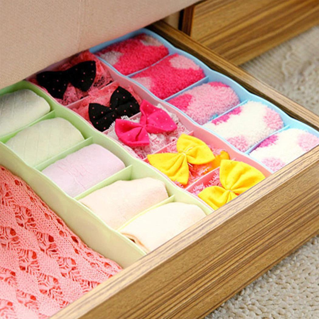 New 5 Cells Socks Underwear Ties Storage Box Bra Drawer Closet Home Organizer