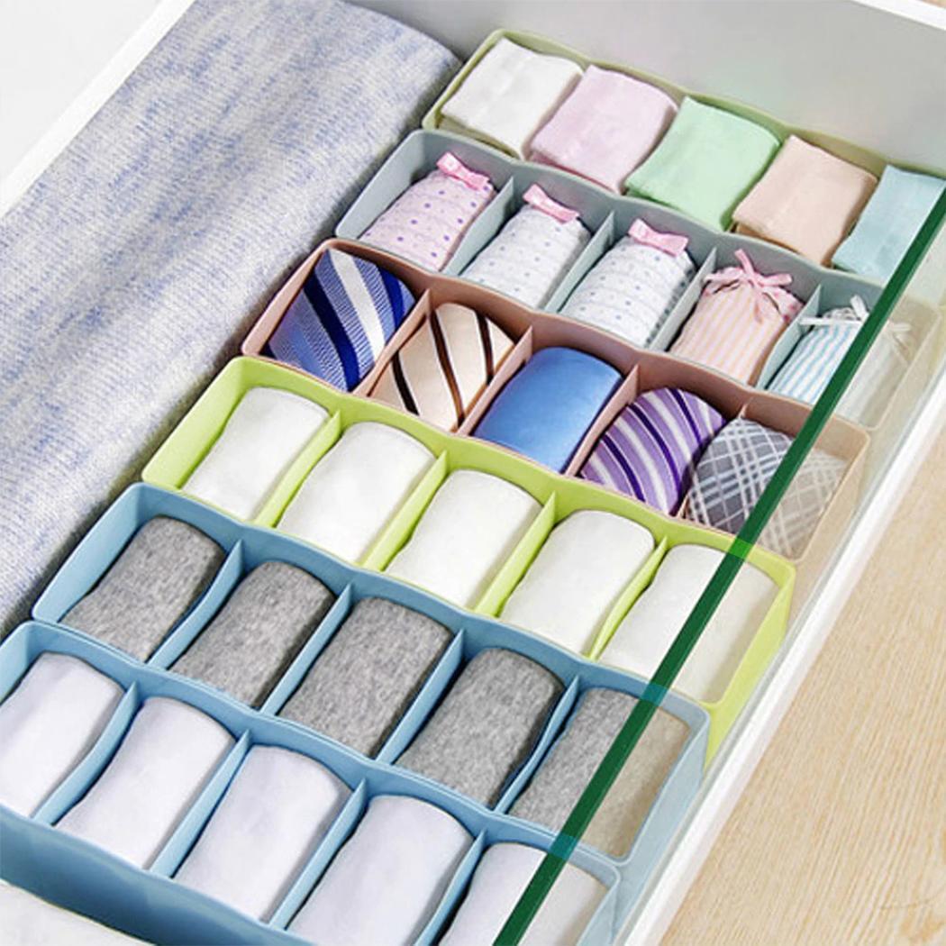New 5 Cells Socks Underwear Ties Storage Box Bra Drawer Closet Home Organizer